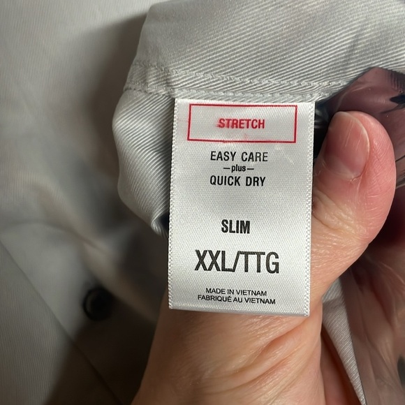 Express 1MX size XXL Slim gray button down dress shirt easy care quick dry - Picture 5 of 7